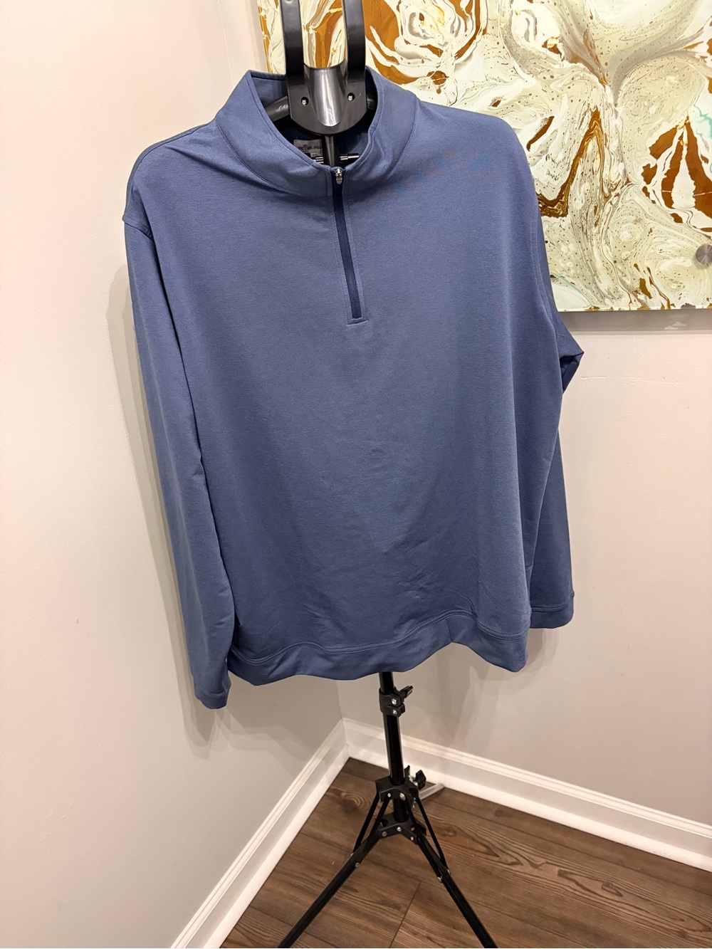 Peter Millar Men’s Zip Mock Neck Sweater - Blue